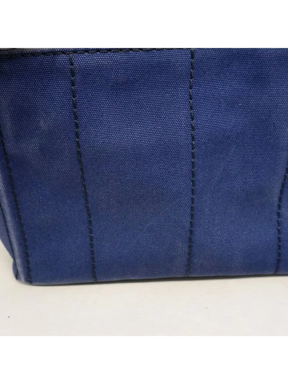 Prada Tote Bag Canapa Canvas Blue Gold 2-Way